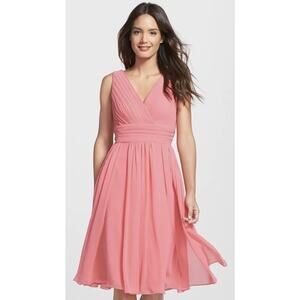 Eliza J Womens Pink Chiffon Cocktail Fit & Flare Mini Dress Size 4 Small